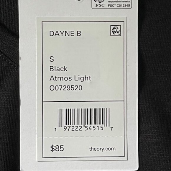 THEORY Women's Atmos Light Short Sleeve V-Neck Tee Shirt Top Black Small NWT - Picture 10 of 13